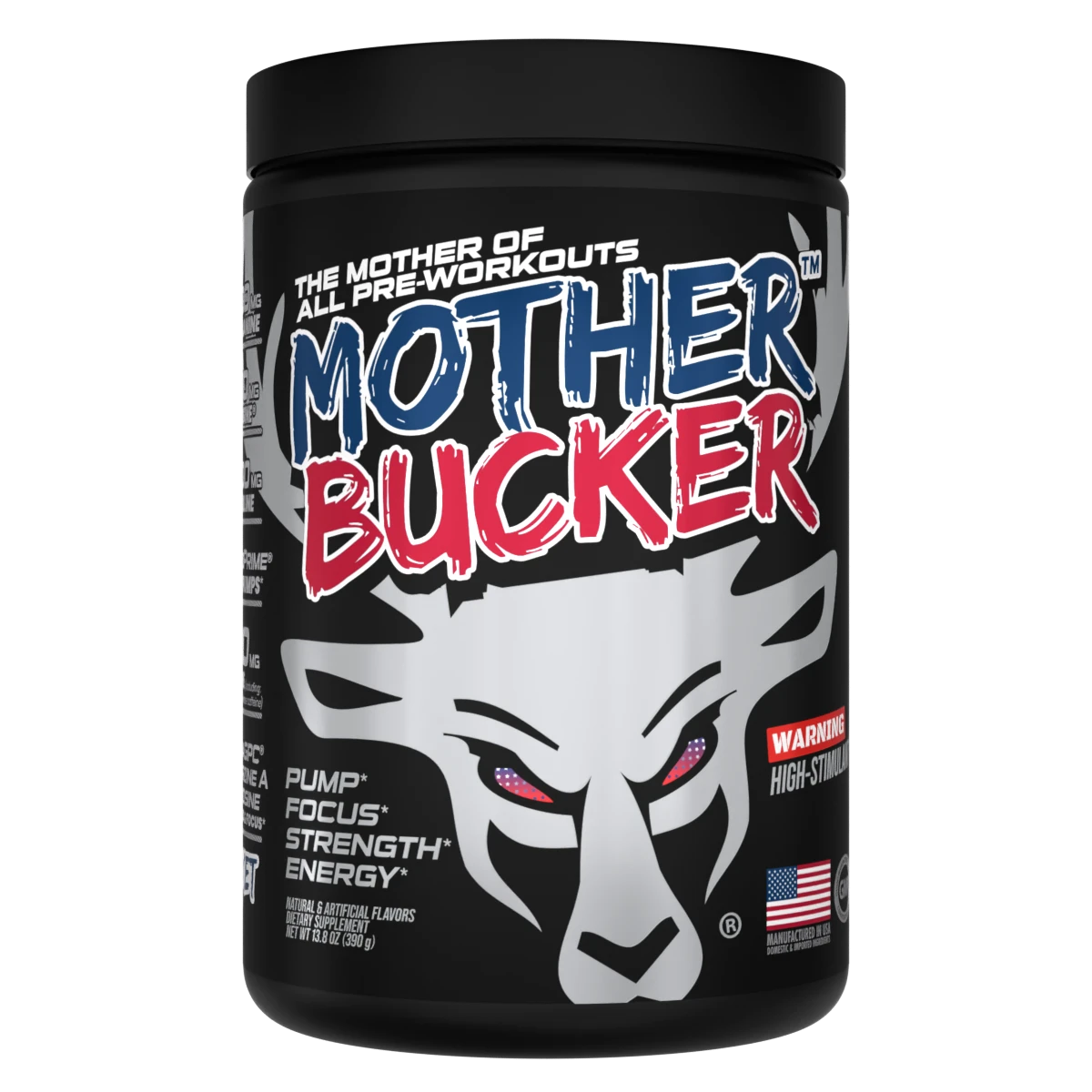 Mother Bucker Pre-Workout – Rocket Pop supplement label